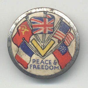 V Victory Peace & Freedom 1940s World War Two home front campaign